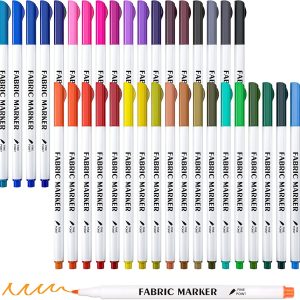 Fabric Markers, Lelix 36 Colors: Permanent Pens for T-Shirts & Clothes