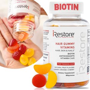 iRestore Hair Gummy Vitamins: Vegan Biotin Gummies for Hair, Skin, and Nails
