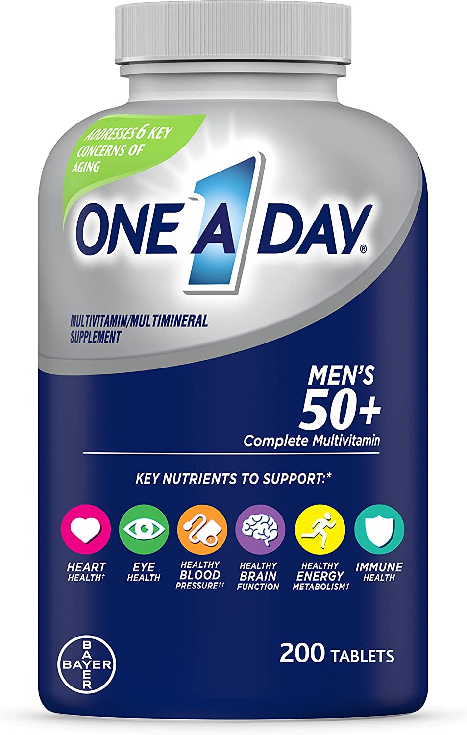 One A Day Men’s 50+ Healthy Advantage Multivitamin, Multivitamin for Men with Vitamins A, C, E, B6, B12, Calcium and Vitamin D, Tablet