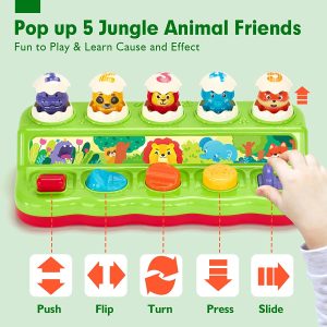 1 Year Old Toys for Boys: Pop Up Toy with Music & Light for Toddlers 1-3