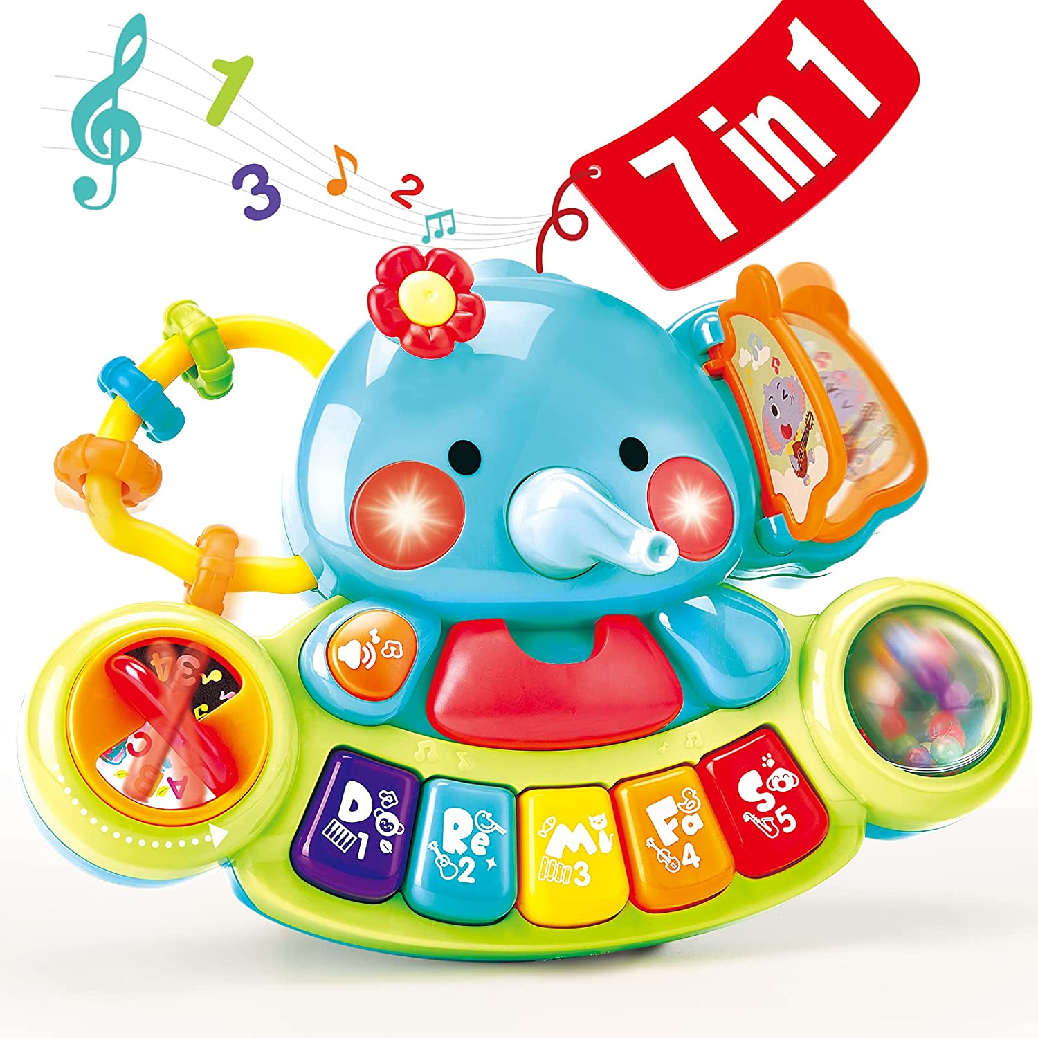 Baby Toys 6 to 12 Months Infant Piano Toys 6 9 12 18-Month-Old Baby Elephant Toys Musical Light Baby Early Learning Educational Toys
