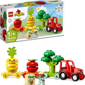LEGO DUPLO My First Fruit and Vegetable Tractor Toy 10982: Stacking & Color Sorting Set