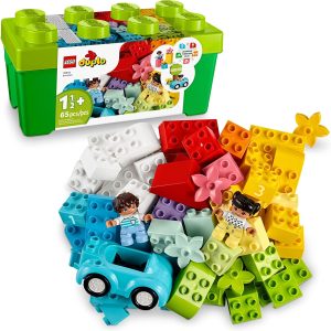 LEGO DUPLO Classic Brick Box Building Set 10913: Storage Organizer, Toy Car, Number Bricks